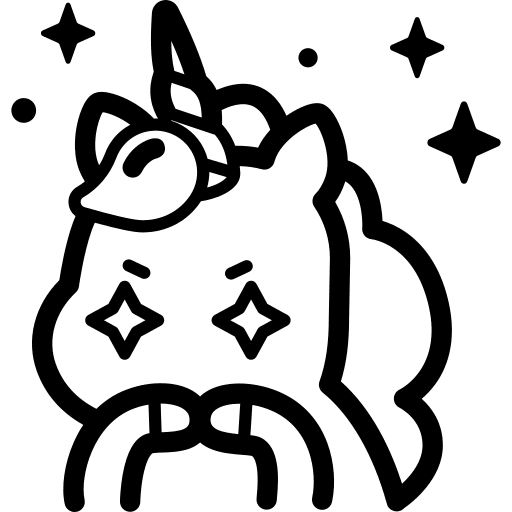 Unicorn eyes stars folklore icon