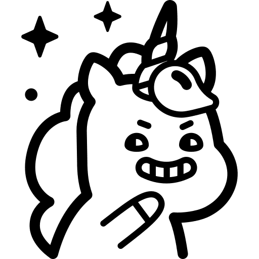 Unicorn smileys evil fantasy icon