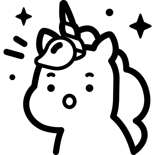 Unicorn fantasy avatar surprised icon