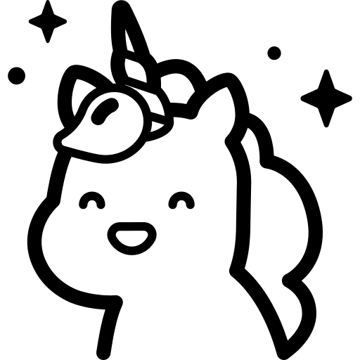 Unicorn happy fairy tale unicorn icon