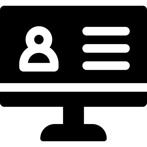 Monitor screen personal information text lines icon Monitor screen personal information text lines icon