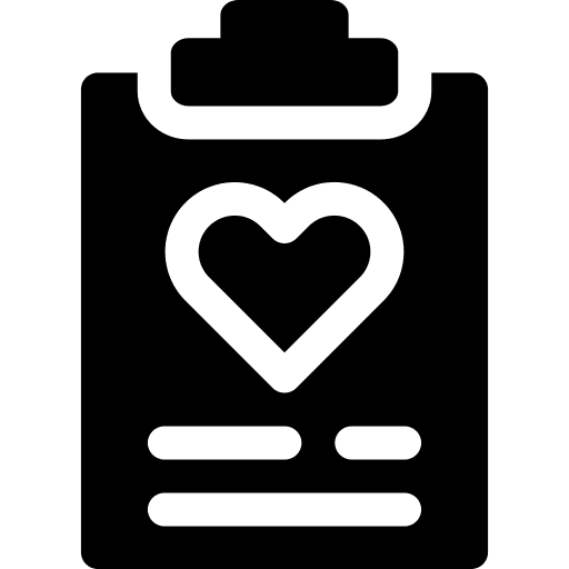 Healthcare clipboard heart medical history icon Healthcare clipboard heart medical history icon