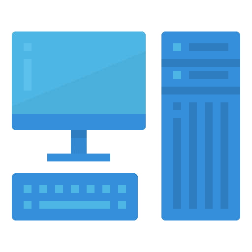 Workstation symbol connecting internet icon