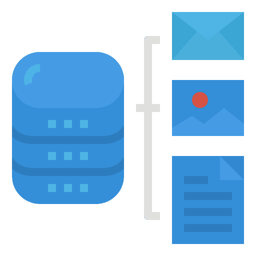 Data management connecting computer cloud icon