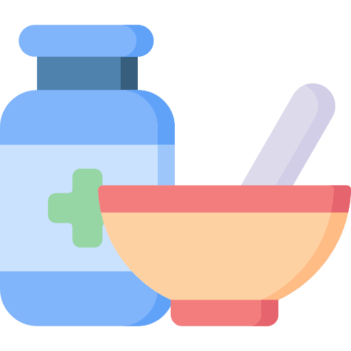 Pharmacy product medicine bowl icon
