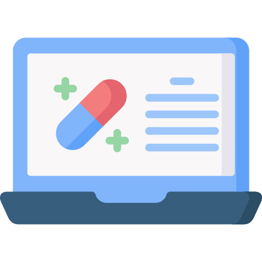 Information drugs computer health icon Information drugs computer health icon