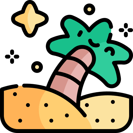 Palm tree nature scenery star icon