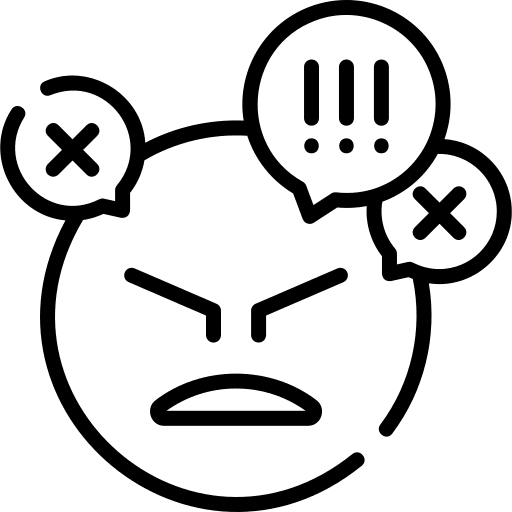 Angry feelings emoticon smiley icon