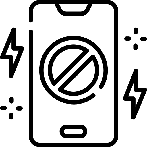 Banned mobile electronics screen icon