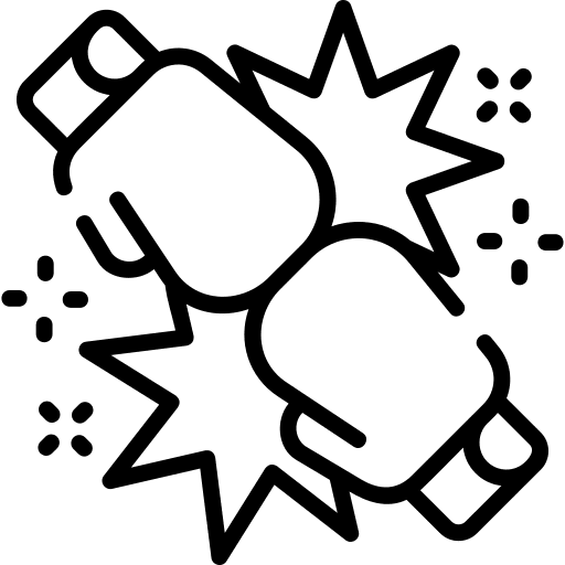 Confrontation sports and competition gloves empowerment icon