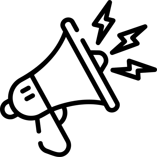 Megaphone call to action bullhorn speaker icon