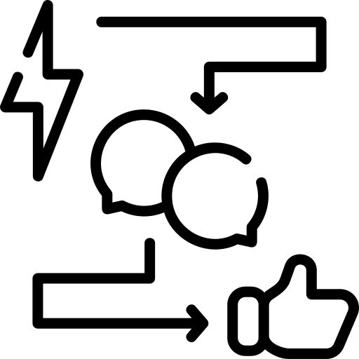 Resolution resolution conflict thumbs up icon