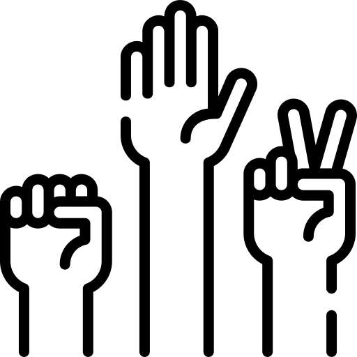 Rock paper scissors rock paper scissors hand game icon