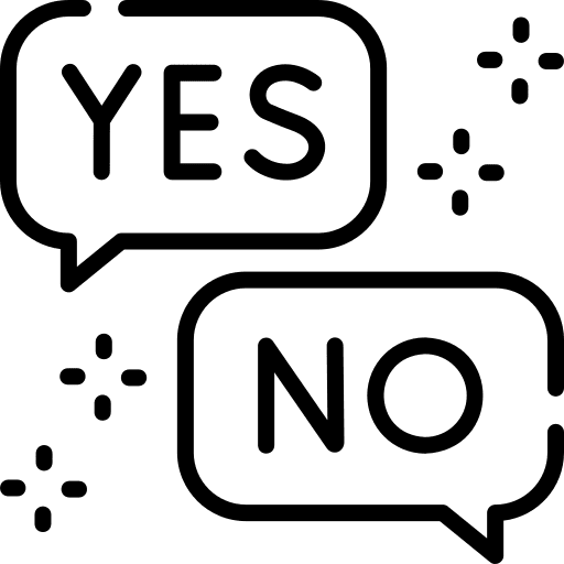 Controversial yes communications speech bubble icon