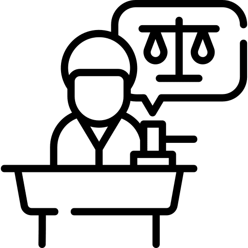 Judgement judge communications gavel icon