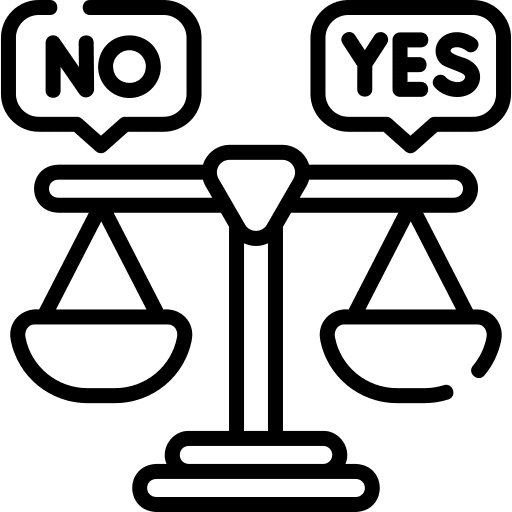 Mediation balance no yes icon