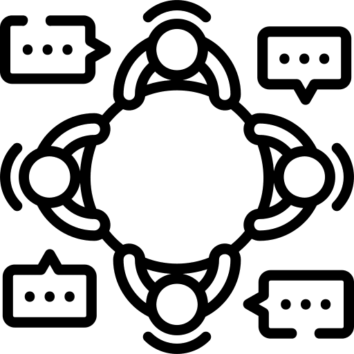 Meeting communications sharing focus group icon