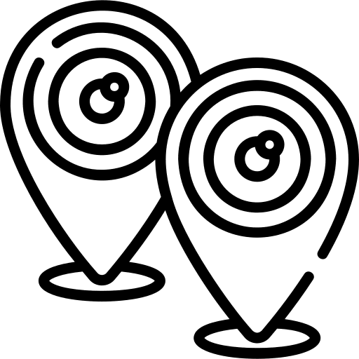 Point of view eye maps and location location icon