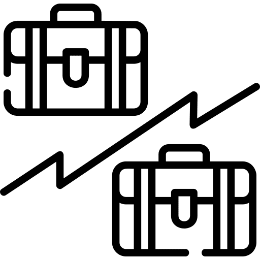 Confrontation work business communications icon