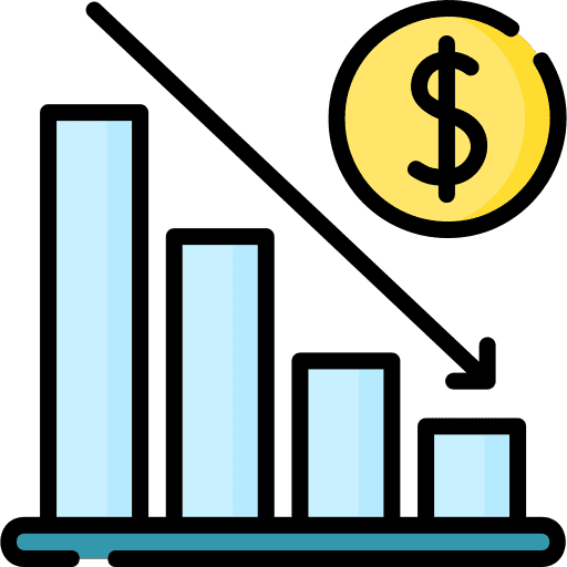 Economic decrease reduction financial icon