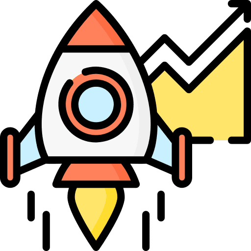 Entrepeneur business rocket launch investment icon