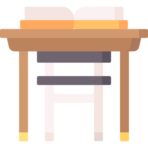 Desk workspace chair desk icon