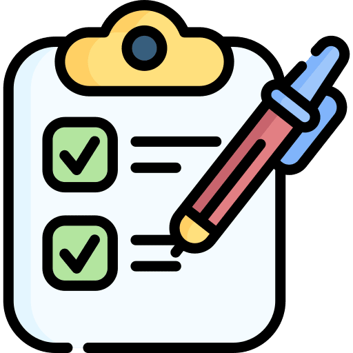 Checklist criteria clipboard search icon