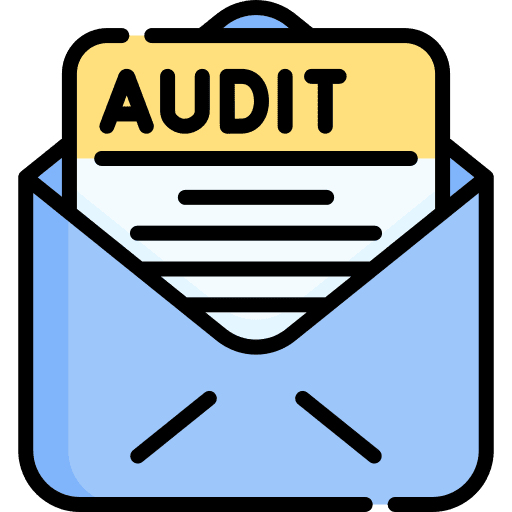 Audit mail envelope audit icon Audit mail envelope audit icon
