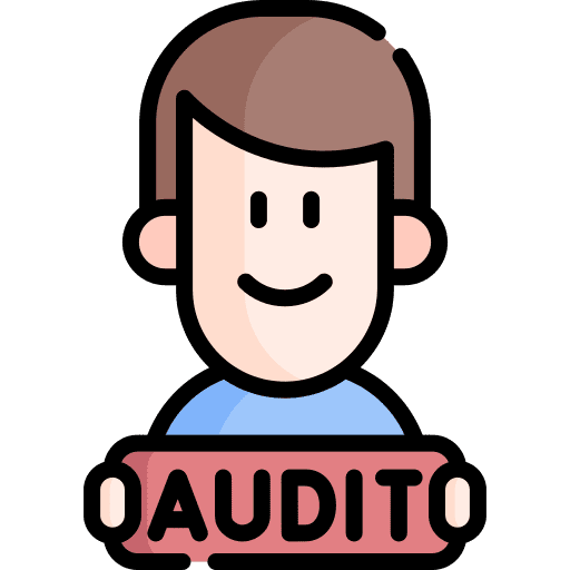 Auditor man auditor magnifying glass icon Auditor man auditor magnifying glass icon