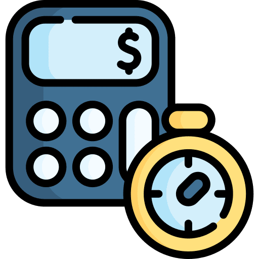 Calculator dollar clock audit icon Calculator dollar clock audit icon