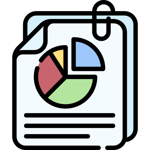 Report document attached file business and finance icon Report document attached file business and finance icon