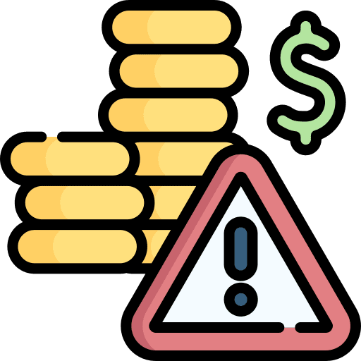 Warning business and finance security money icon Warning business and finance security money icon