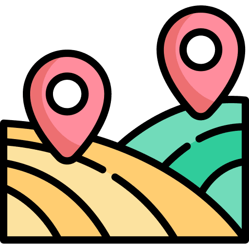 Mapping field maps and location farming and gardening icon