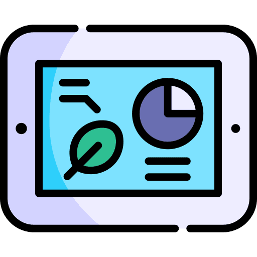 Stats pie chart smart farm tablet icon