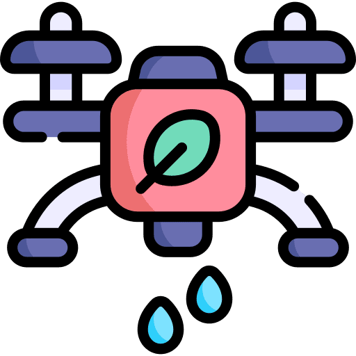 Drone watering plants irrigation system drone icon Drone watering plants irrigation system drone icon
