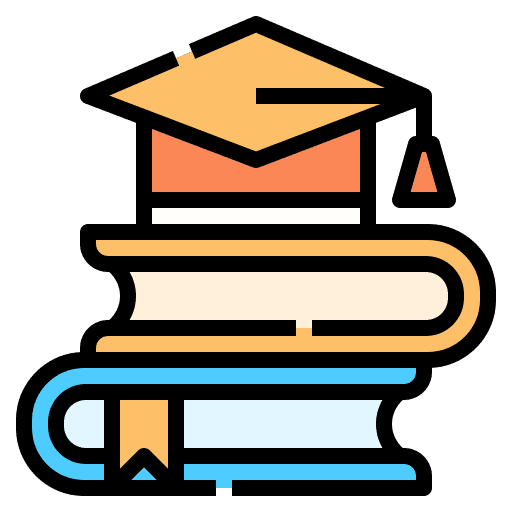Books stack of books library graduation icon