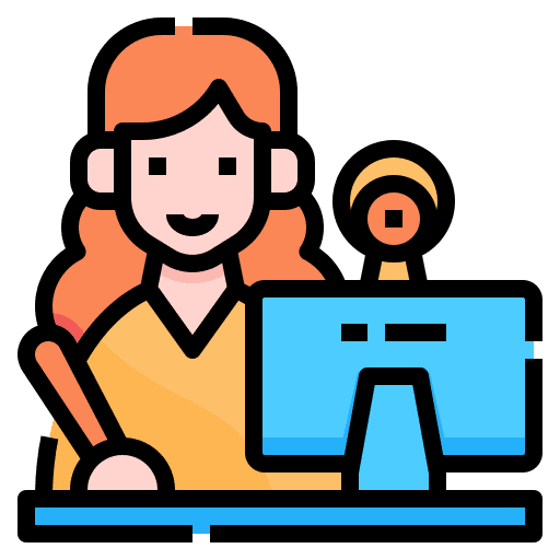 Study learning woman computer icon