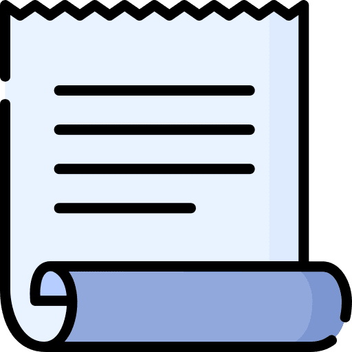 Ticket sheet receipt roll out icon Ticket sheet receipt roll out icon