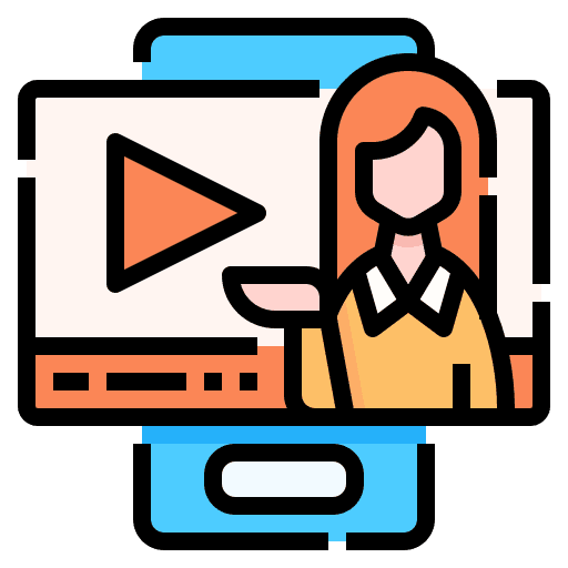 Video tutorial study e learning video tutorial icon