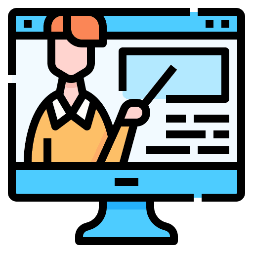 Male teacher education online class online education icon