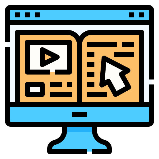 Computer ebook computer education icon Computer ebook computer education icon