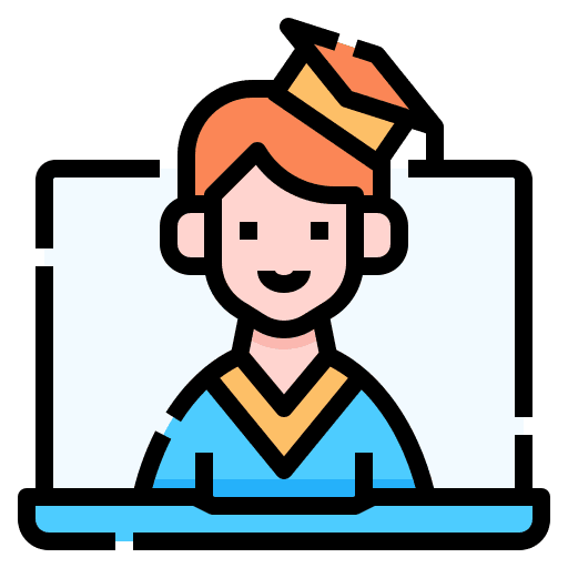 Graduation graduation e learning man icon Graduation graduation e learning man icon