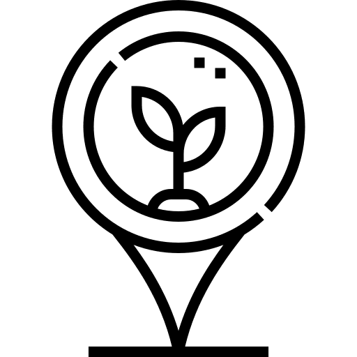 Location gardening maps and location map icon