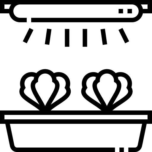 Illumination buildings plants gardening icon