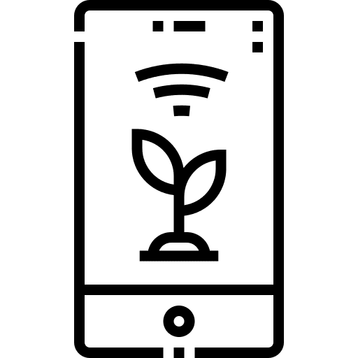 Mobile phone smart farm monitoring sprout icon