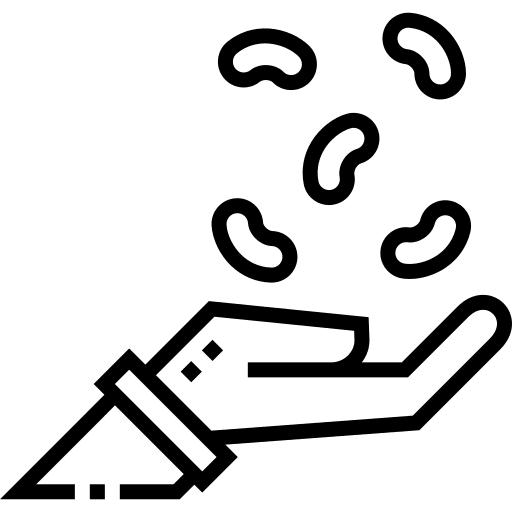 Seeds planting gesture soil icon