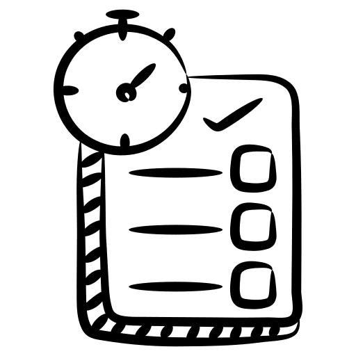 Task planning tick stopwatch deliverable icon