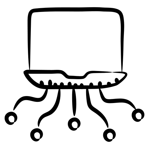 Smart technology online laptop network icon
