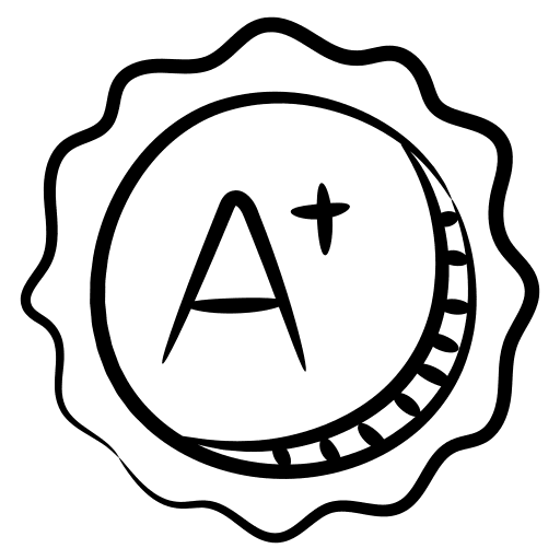 Student grades a plus symbol test icon