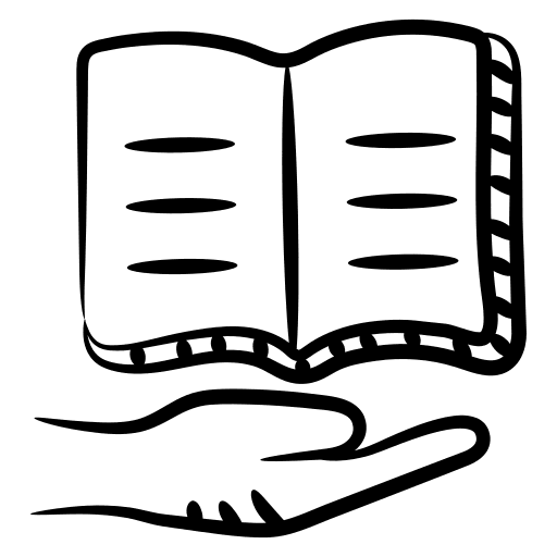 Learning support hand scholarship care icon